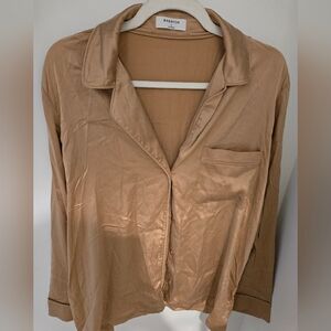 Babaton Light Brown Satin Blouse
